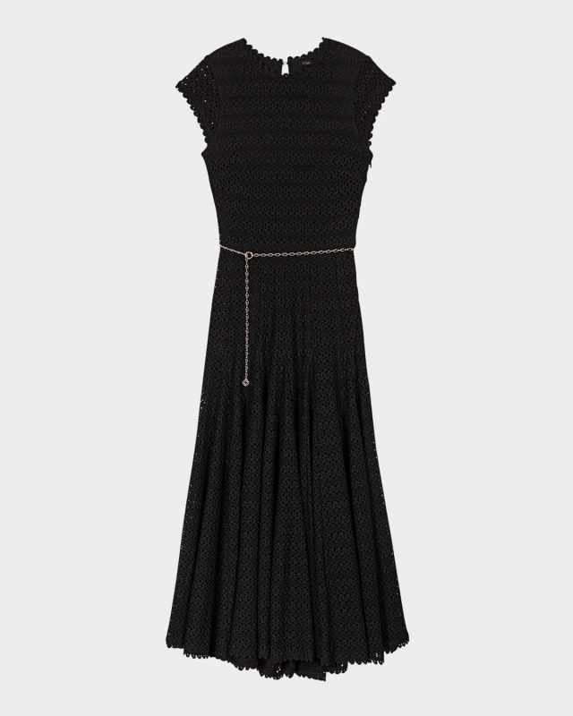 Ricocha Cap-Sleeve Knit Midi Dress